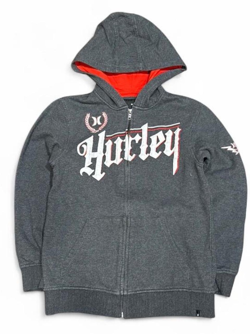 Y2K Hurley Embroidered Skater Zip Up Hoodie